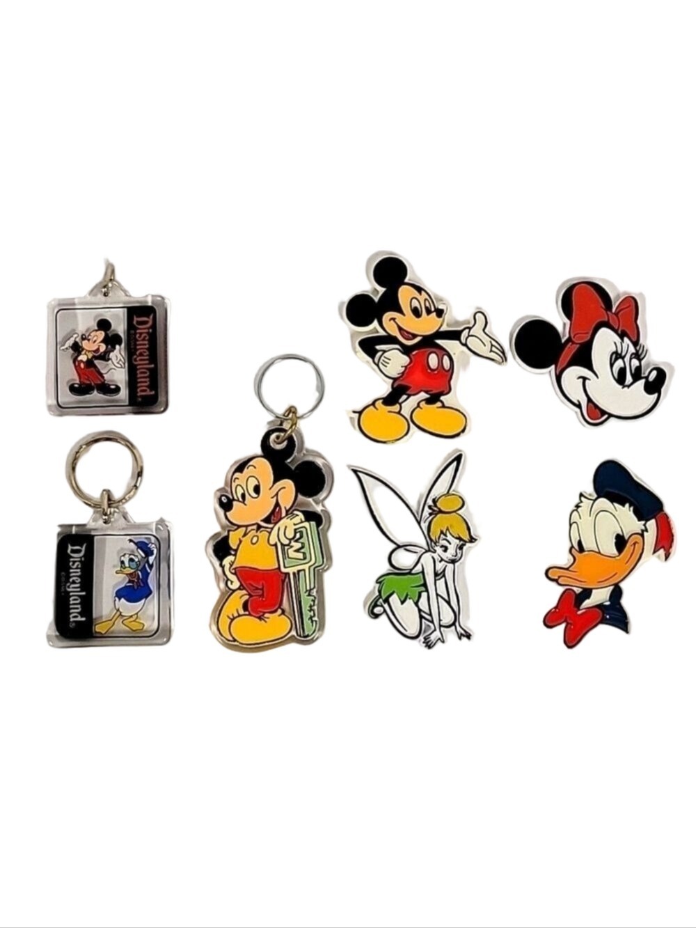 Disney Magnets (4) & Keychains (3) Vintage Lot